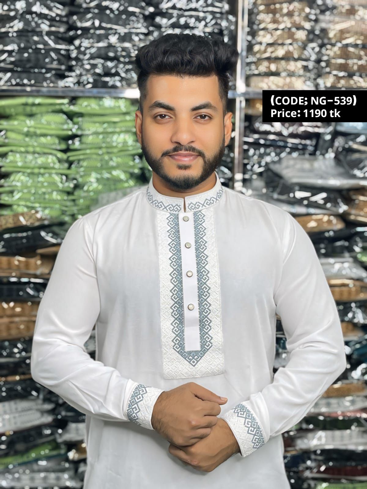 প্রিমিয়াম চায়না মাইক্রো স্টিচ এমব্রয়ডারি পাঞ্জাবি ( Code-NG-539 )